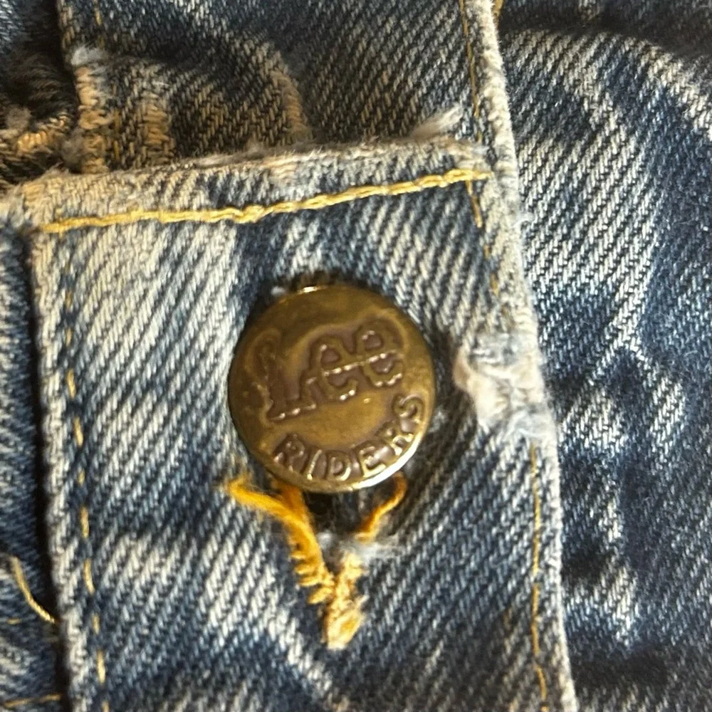 Lee vintage denim shorts junior sz 11 women 2/4 frayed 90s blue boho hippie USA - Picture 10 of 16